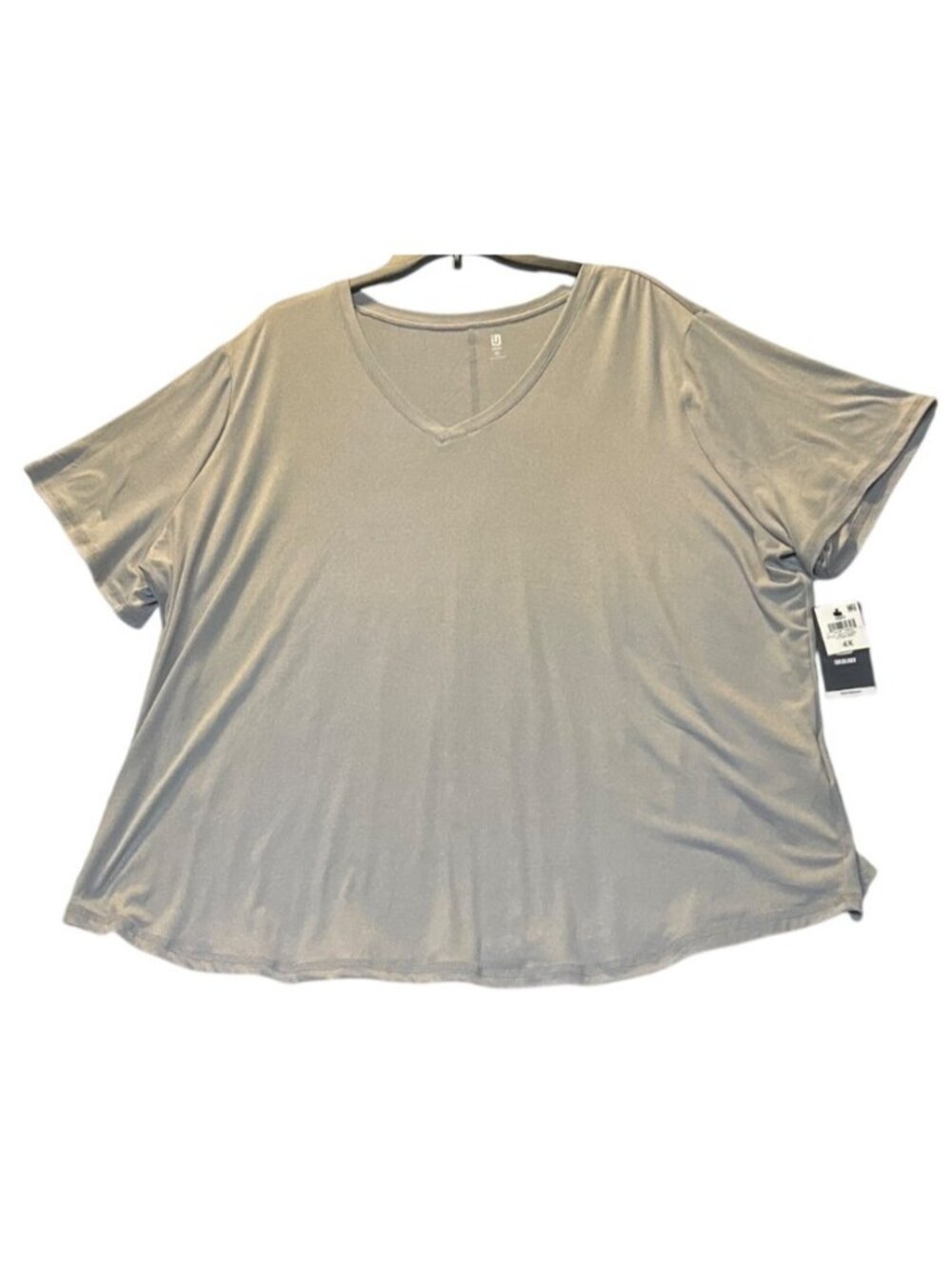 Ideology Womens 4X V-Neck Flex Stretch Tee Recycled Materials Storm Grey - Picture 2 of 9